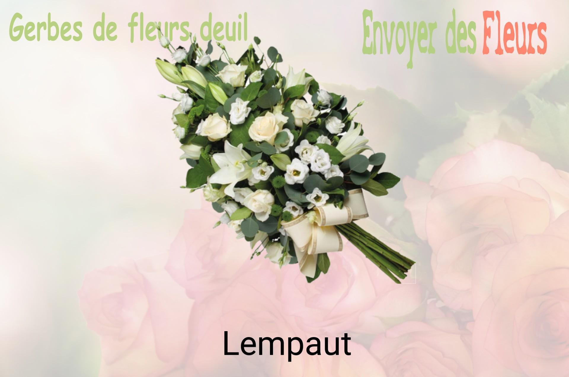 Gerbe de fleurs de deuil livrée à Lempaut
